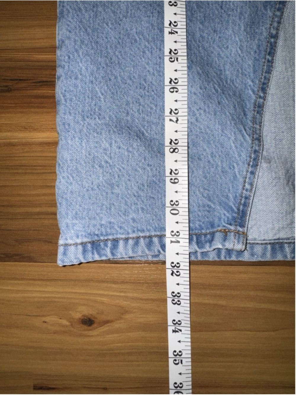 Abercrombie High Rise Denim Midi Skirt Light Wash Slit Minimal Size 27 - Picture 7 of 8